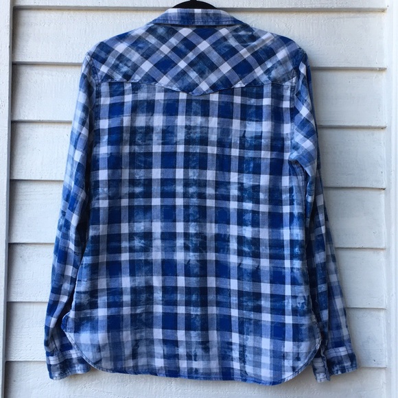 Chip Foster  Cowboy Distressed Plaid Shirt - Picture 4 of 8